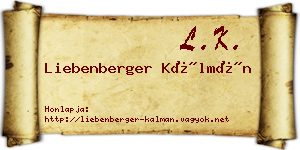 Liebenberger Kálmán névjegykártya